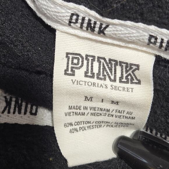 Victorias Secret PINK Sequin MIAMI Palm Tree Black Zip Up Hoodie RARE Vintage - Picture 7 of 7